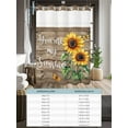thumbnail image 6 of No Hook Cloth Fabric Shower Curtain with Snap in Liner, Yellow Sunflower Waterproof Shower Curtains Set with See Through Top Window, Butterfly Sunshine Brown Farmhouse Wood Bath Curtains 36"x72", 6 of 6