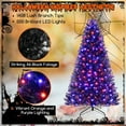 thumbnail image 4 of Resenkos 8-Ft Black Artificial Halloween Christmas Tree with Sounds - Black, 4 of 8