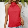 thumbnail image 4 of Summer Tops for Women Fashion Casual Top High Neck Sleeveless Tshirt Beach Vacation Loose Fit Shirt, 4 of 6