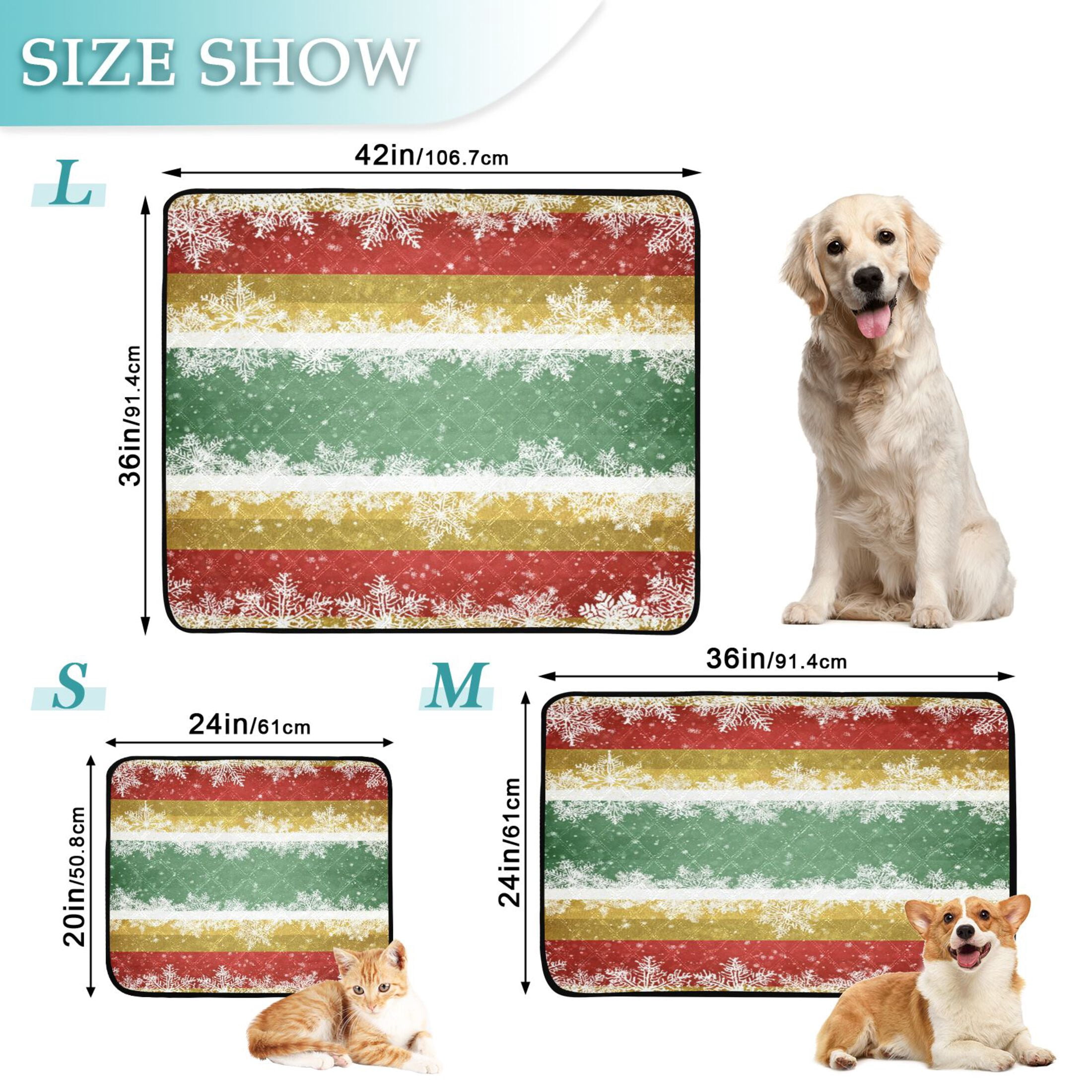 IAUYY Washable Pee Pads for Dogs Smallx3 Absorbent and Leak-Proof Non-Slip Reusable Puppy Pee Pads for Dogs Applicable to Playpen Potty Crate Three-color Golden Christmas