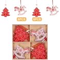 thumbnail image 2 of Sunshine Smile Set Of 12 Small Wooden Christmas Tree Decorations With Box, 2 of 4