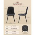 thumbnail image 3 of VASAGLE Dining Chairs, Set of 4 Dining Room Chairs, Metal Frame, Adjustable Feet, Easy to Clean, Glacier-Textured Synthetic Leather, for Kitchen, Ink Black, 3 of 6