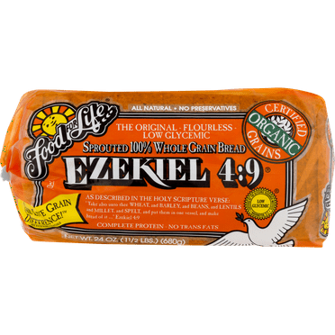 Food for Life Ezekiel 4:9 Sprouted Whole Grain Bread, 24oz, 20 CT Bag (Frozen)
