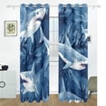 thumbnail image 2 of Sharks Blue Black Out Curtains 84 Inch Length Curtains for Sliding Glass Doors Bedroom Living Room 2 Pack, 2 of 6