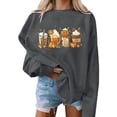 thumbnail image 4 of EGNMCR Sweat-Shirts à Capuche pour Femmes, Sweat-Shirts pour Femmes, Mode Halloween pour Femmes Imprimé Manches Amples Blouse Col Rond Pull Décontracté Chandail Women Blouse, 4 of 5