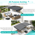 thumbnail image 5 of AECOJOY 13x10 ft. Free Standing Retractable Awning with Weighted Base - Dual Side Patio Awnings Manual Sun Shade - Dark Grey, 5 of 9