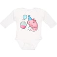 thumbnail image 3 of Inktastic Cute Axolotl Birthday with Cupcake Boys or Girls Long Sleeve Baby Bodysuit, 3 of 5