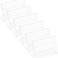 thumbnail image 1 of Soporte de nombre de tarjeta de mesa transparente de 20 piezas, soportes de señal en forma de L, letrero publicitario, soporte de exhibición de precio para tienda, 1 of 5