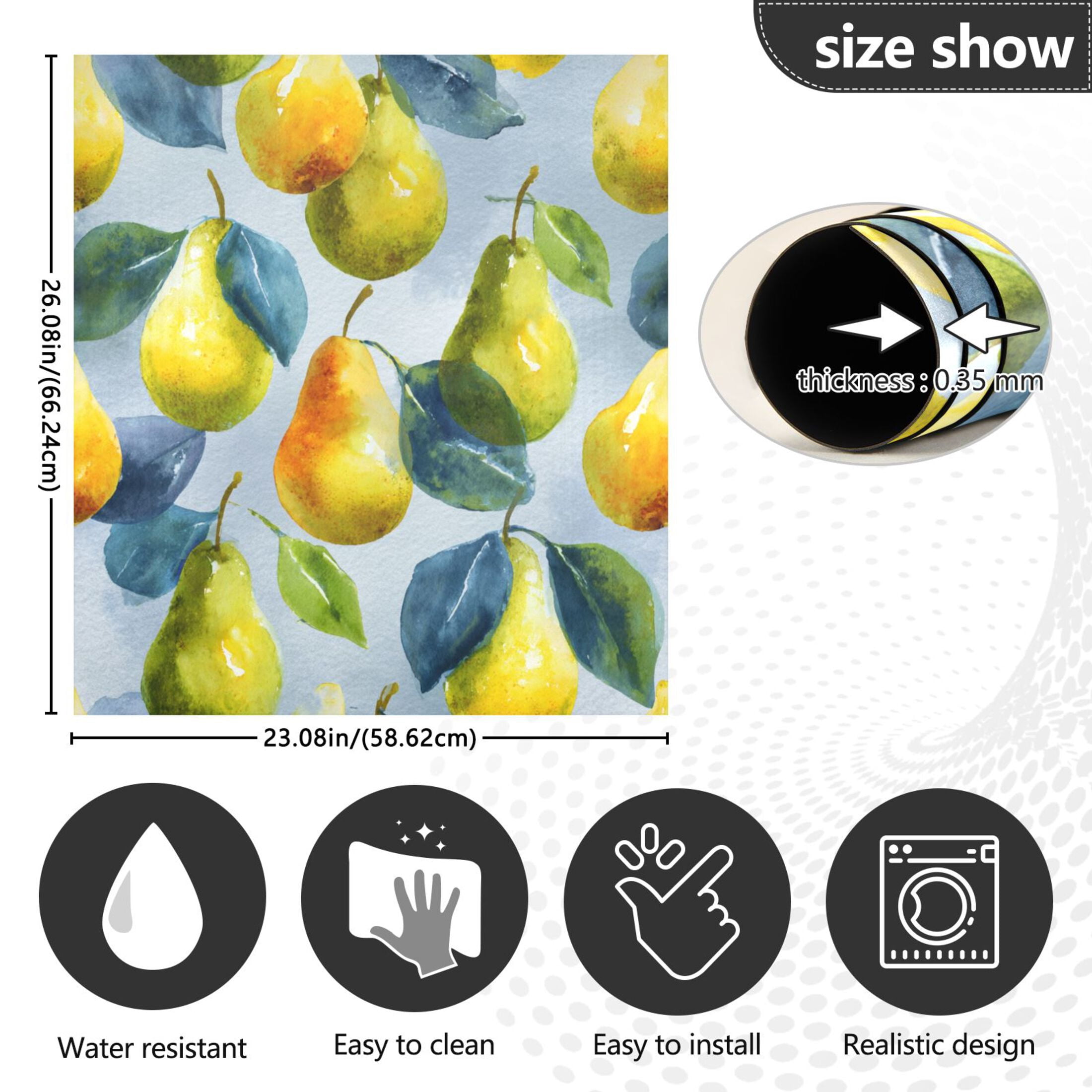 Dishwasher Sticker Magnetic Dishwasher Sticker Magnetic Decorative Sticker Refrigerator Sticker Dishwasher Decorative Stickers Yellow Pear Watercolor Style
