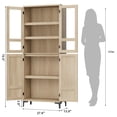 thumbnail image 3 of Elegant 5-Tier Cabinet with Frosted Glass Doors | Adjustable Storage for a Clutter-Free Kitchen, Bathroom or Dining Room, 3 of 7