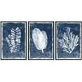 thumbnail image 2 of PixonSign Framed Wall Art Set Blue White Forest, Jungle, Ocean Plants Prints Nature Wilderness Modern Art Panels Rustic Scenic Relax/Calm for Living Room, Bedroom, Office - 16"x24"x3 Black, 2 of 5