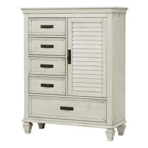 Coaster Franco 5-drawer Farmhouse Wood Door Chest in Antique White