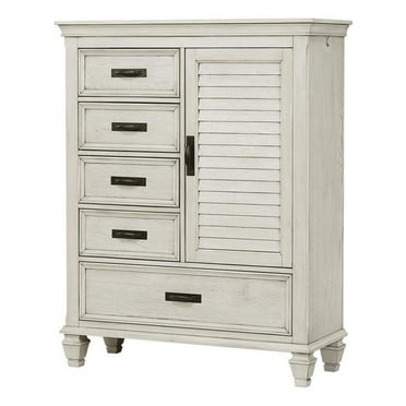 Coaster Franco 5-drawer Farmhouse Wood Door Chest in Antique White