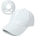 thumbnail image 1 of Womens Criss Cross Ponytail Baseball Cap Adjustable High Messy Bun Ponycap Quick Drying Hat, 1 of 4