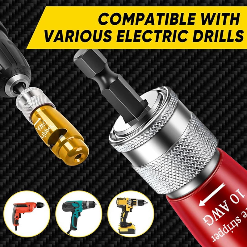 Regulations Wire Stripping for Drill, Wire Stripping Tool & Wire Twisting Connector Set,Wire Twister Tool for Drill 8pcs