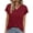 Burgundy, variant on V Neck T-Shirts for Womens Side Split Short Sleeve Shirts Loose Fit Tee Dressy Casual Women Tops
