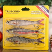 TRUSCEND Swimmax Fishing Lure with BKK Hook, Easy Catch: Wiggling, Vibrating, Rattling with Noise, Heavy-Duty Dyneema Fiber Jointed Swimbait for Bass, Trout, Crappie,Ideal for Family Fishing