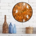 thumbnail image 6 of 11.9in Acrylic Wall Clock with Glass-like Finish Round Clock for Home Decoration Fun Orange Halloween Pattern, 6 of 9