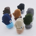 thumbnail image 4 of Winter Kids Knit Mittens Thicken Plush Warm Woolen Gloves with String, 4 of 8