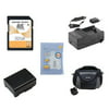 Canon FS200 Camcorder Accessory Kit includes: SDBP808 Battery, SDM-1503 Charger, SDC-26 Case, ZELCKSG Care & Cleaning, SD32GB Memory Card