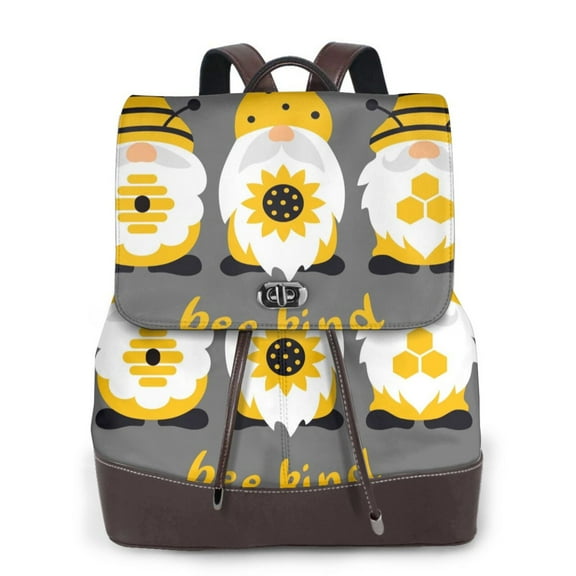 Ratiio Bee Kind Pattern Womens Backpack Purse Leather Backpack Purse for Women Travel Fashion Backpack Designer Ladies Shoulder Bags