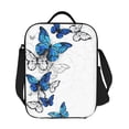 thumbnail image 7 of Bingfone Blue Flying Butterflies Reusable Insulated Lunch Bag Cooler For Work School Picnic Or Travel, 7 of 7