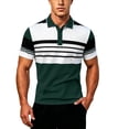 thumbnail image 4 of Polo T Shirts for Men Short Sleeve with Button Loose Fit Summer Dark Green T Shirts for Men, 4 of 4