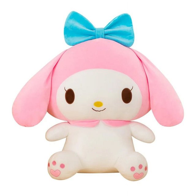 Kulomi-muñeco de peluche de Sanrio Melody para niñas, juguete de felpa de gran tamaño, cojín de cabecera, decoración de habitación Kawaii, juguetes de cumpleaños
