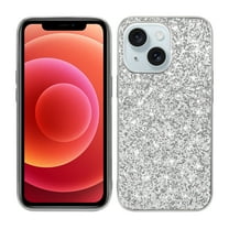 Cute Case for iPhone 13, Slim Glitter Bling Sparkly Shiny Slim Women Girls Hybrid Soft Smooth Shockproof Plating Bumper Protective Women Girls Shiny Case For iPhone 13, Silver