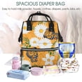 thumbnail image 5 of Xecao White Floral and Butterflies print Large Capacity Nappy Bag is a multi-functional waterproof travel backpack, perfect as a nursing bag or mummy backpack for women, 5 of 6