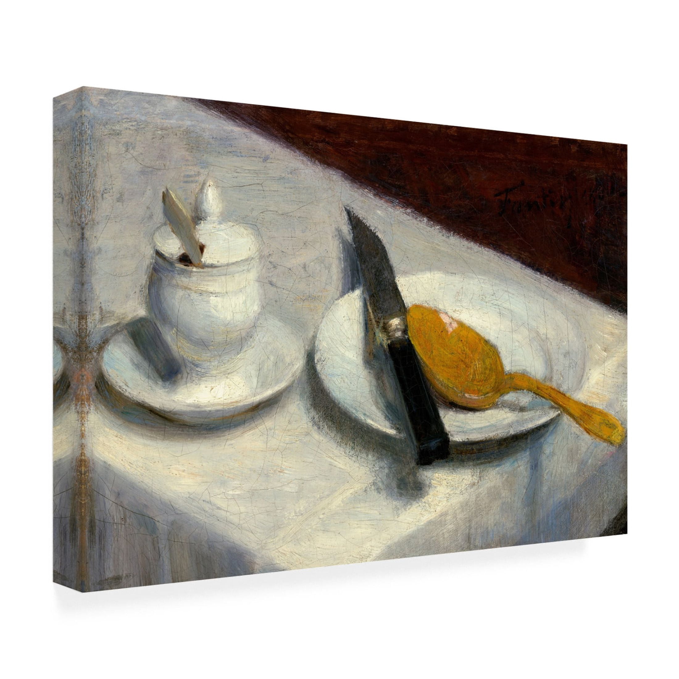 Ignace Henri Jean Fantin-Latour 'Still Life with Mustard Pot, 1860' Canvas Art - 47 x 30 Inches