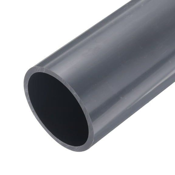 Rigid Round Pipe 76.6mm ID 90mm OD 9" Length Light Grey High Impact for Water Pipe, Crafts, Cable Sleeves