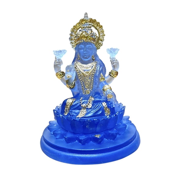 Langgg Sitting Buddha Statue Home Decor Indoor Blue Figurine Buddha Favors Kitchen Party Blue 8x8x11cm