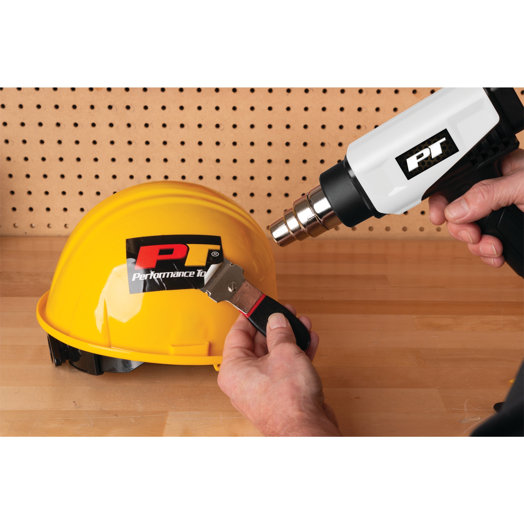 Performance Tool W7734 1800W Compact 2-Speed Heat Gun - Electronic Repair, Heat Shrink, 662/ 1202 Degrees F, Nozzle Adapters, Craft Gun, White/Black