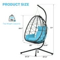 thumbnail image 5 of Outdoor Swing Egg Chair, Segmart Hanging Chair with Sturdy Stand and Fluffy Cushion, All-Weather Wicker Rattan Lounge Chair for Bedroom, Patio, Garden, Max Weight 350lbs, 5 of 9