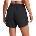 thumbnail image 2 of Shorts deportivos negros Ksmien para mujer de 5" de secado rápido y ligeros, 2 of 5