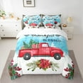 thumbnail image 2 of Castle Fairy Red Truck 7-Piece Twin Bedding Sets for Teens,Floral Berry Bedding Comforter Set,Merry Christmas Breathable Sheet Sets,Microfiber Bedroom Decor, 2 of 8