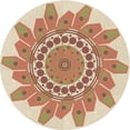 thumbnail image 1 of Ahgly Company Tapis d'Intérieur Rond Lavable en Machine Transitionnel Kaki Or, 7 Pieds Rond, 1 of 7