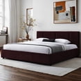 thumbnail image 2 of Omax Decor Venice Upholstered Platform King Bed in Burgundy Fabric, 2 of 9