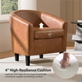 thumbnail image 3 of Yaheetech Faux Leather Accent Chair for Living Room, Brown, 3 of 8