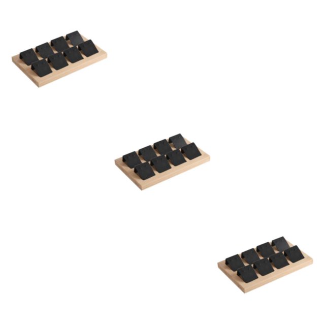 Maytalsory Rustic Wood Earring Card Holder with Tray for Jewelry Display Showcasing Collection 8 Pair Black 3Set