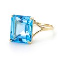 thumbnail image 2 of Galaxy Gold 14K Yellow Gold Natural Octagon-Shaped Blue Topaz Ring - December Birthstone - Communication & Serenity - Sizes 5.5 to 11 - Fine Jewelry for Women, 2 of 4