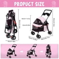 thumbnail image 3 of Yedigre 4-Wheel Folding Pet Stroller with Cup Holder, Large Breathable Mesh – Outdoor Travel Dog Cat Carrier Stroller, 3 of 9