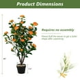 thumbnail image 5 of Topbuy 40” Artificial Camellia Tree in Cement Pot Greenery Potted Plant, 5 of 10