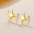 thumbnail image 3 of Gold Dainty Star Asymmetric Stud Earrings for Women Cartilage 925 Sterling Silver Cross Stars Tragus Tiny Studs Earring, 3 of 5
