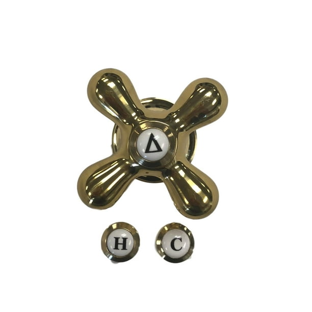 BrassCraft Polished Brass Universal Tub and Shower Cross Faucet Handle