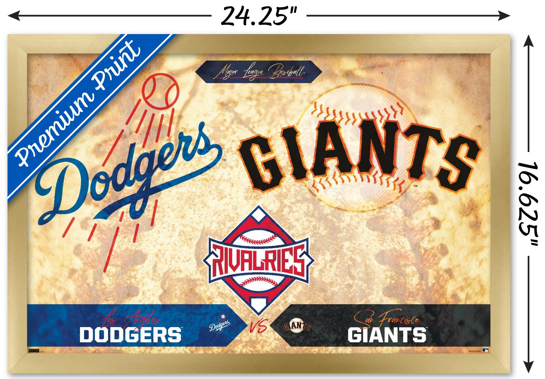 MLB Rivalries - Los Angeles Dodgers vs San Francisco Giants Wall Poster, 14.725" x 22.375" Framed