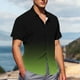 thumbnail image 4 of Blusa y camisa de manga corta con cuello vuelto para hombre, blusa informal de moda con cuello vuelto, blusa estampada de manga corta con botones, blusa de poliéster para hombre, 4 of 6