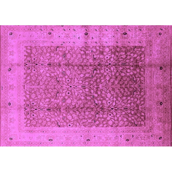 Ahgly Company Indoor Rectangle Oriental Purple Industrial Area Rugs, 5' x 7'