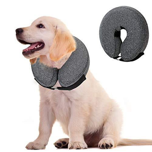 MIDOG Pet Inflatable Collar for After Surgery,Soft Protective Recovery Collar Large Dog Cone for Dogs to Prevent from Touching Stitches Wounds and Rashes 